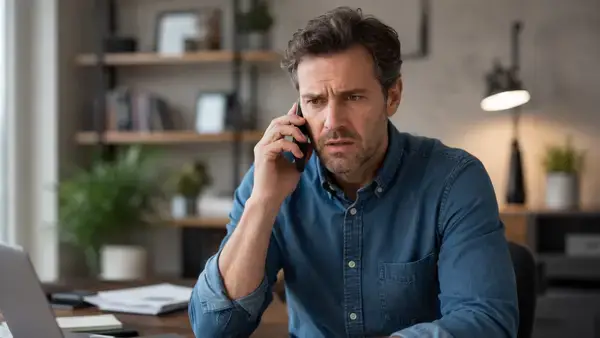 Taxpayer receiving a spoofed phone call displaying a fake IRS caller ID