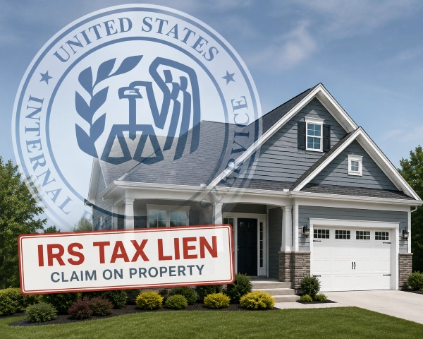 Federal tax lien attached to residential property illustration