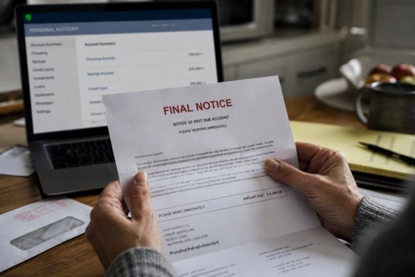 Person reading IRS final notice letter