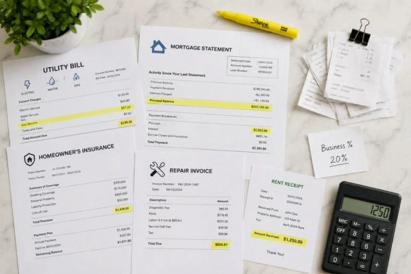 Household bills qualifying for home office deduction