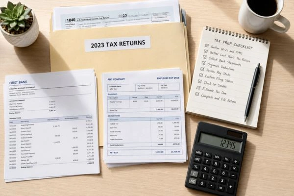 Organized tax documents ready for IRS application