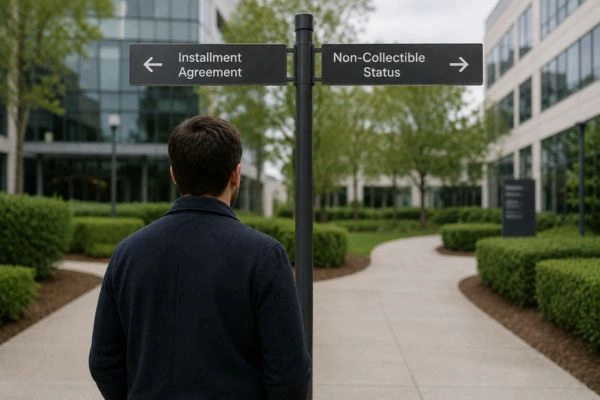 Alternative tax debt resolution options signpost path