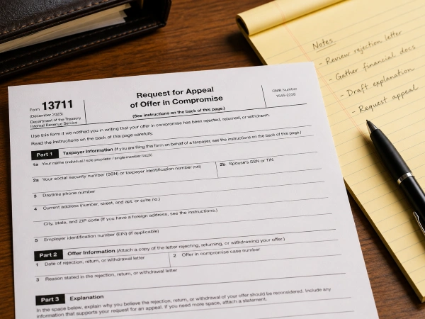 IRS Form 13711 Request for Appeal of Offer in Compromise
