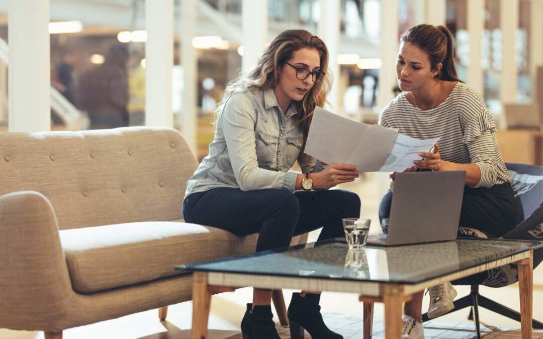 Consultant discussing with her client.