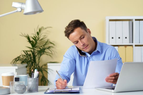 Man conducting IRS tax audit