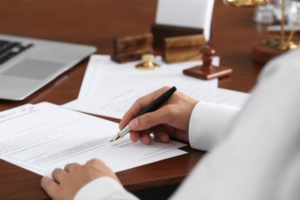 Signing bankruptcy papers