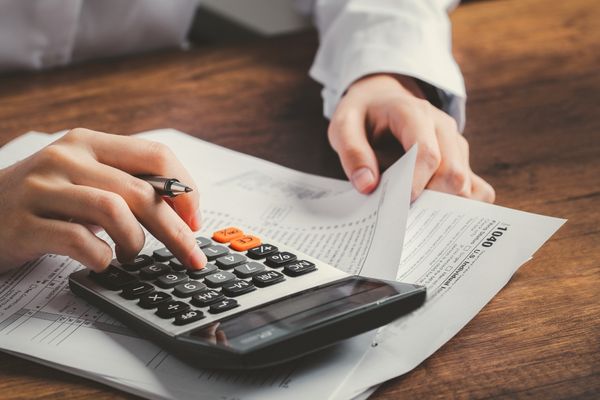 Woman filing federal tax lien document