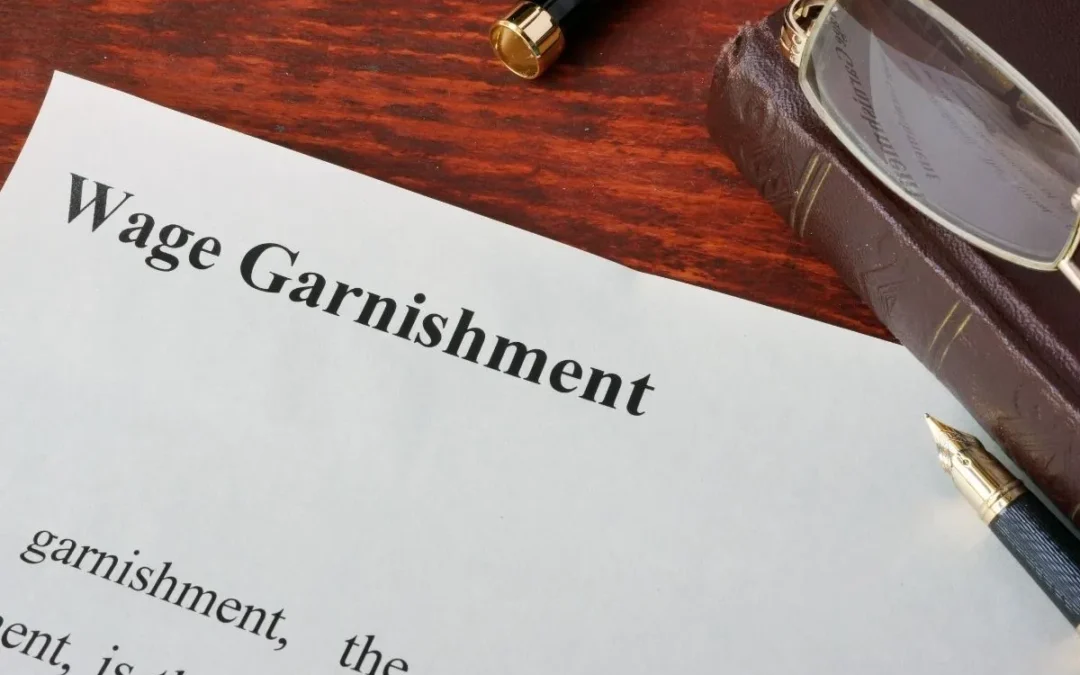 Wage garnishment legal process illustration