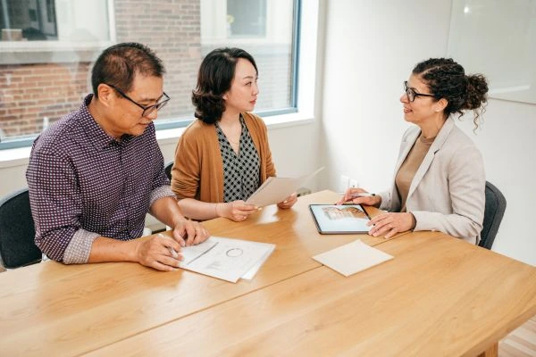 Couple getting tax help from expert
