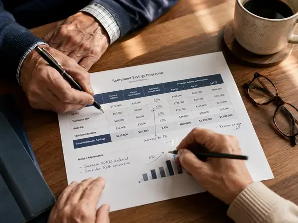 Retirement tax planning chart with 2026 contribution limits and Roth conversion strategy