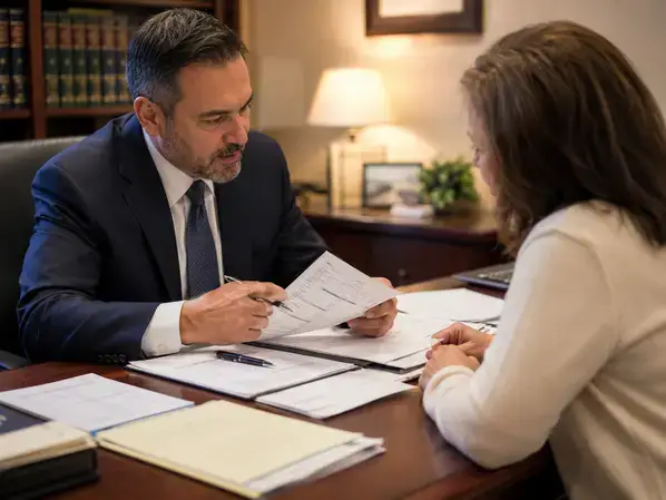 Tax attorney helping client with IRS offer in compromise applicatio