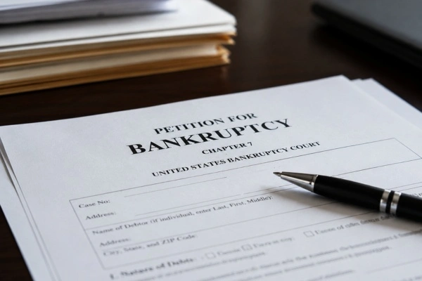 Bankruptcy court petition forms used when filing Chapter 7 bankruptcy