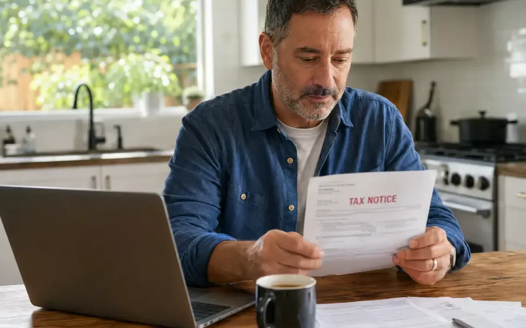 Person reviewing an IRS notice while checking installment agreement eligibility at home