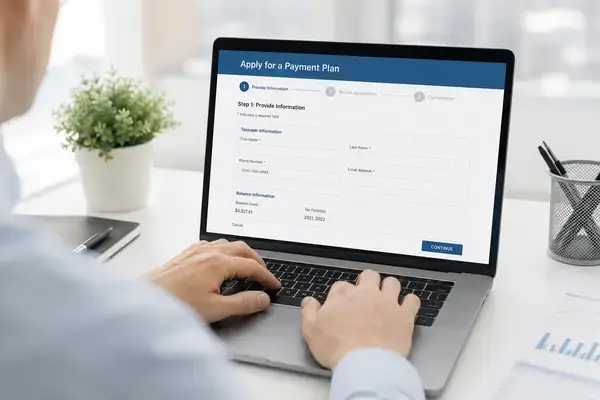 Applying online for an IRS installment agreement payment plan