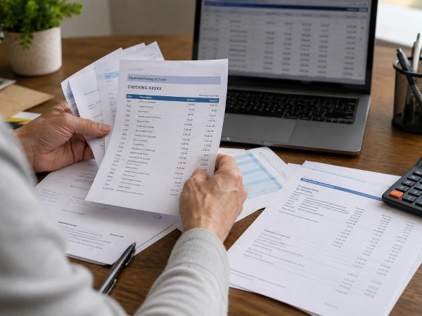 Organizing financial documents to calculate offer in compromise collection potential