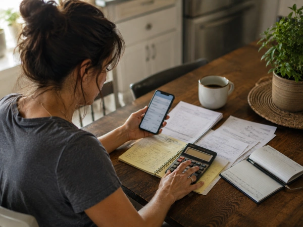 Self-employed taxpayer calculating quarterly estimated tax payments