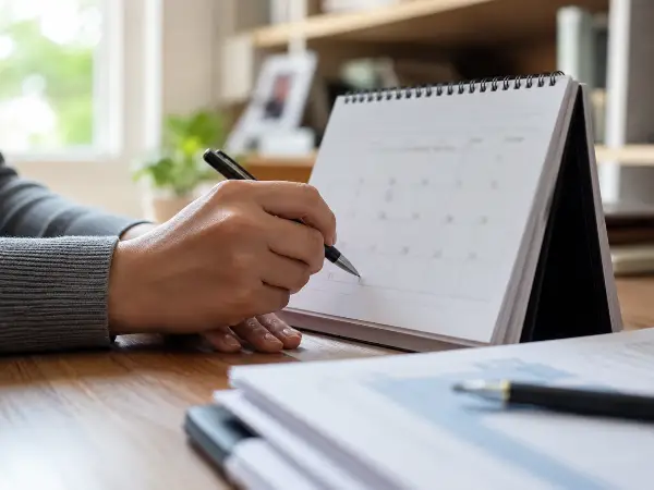 Marking offer in compromise payment due dates on a calendar