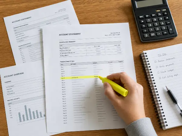 Reviewing bank statements to reconstruct income and expenses for past tax years