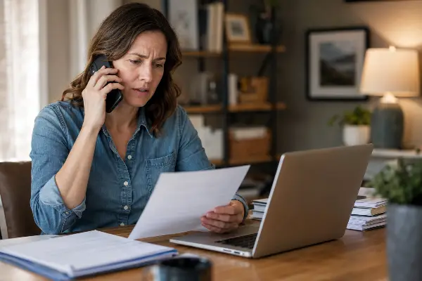 Person calling a lender about an incorrect 1099-C form