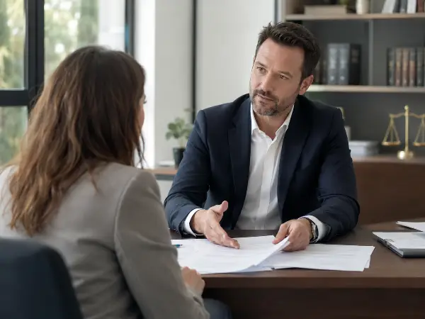 Tax attorney and client discussing how to protect a 401(k) from a levy