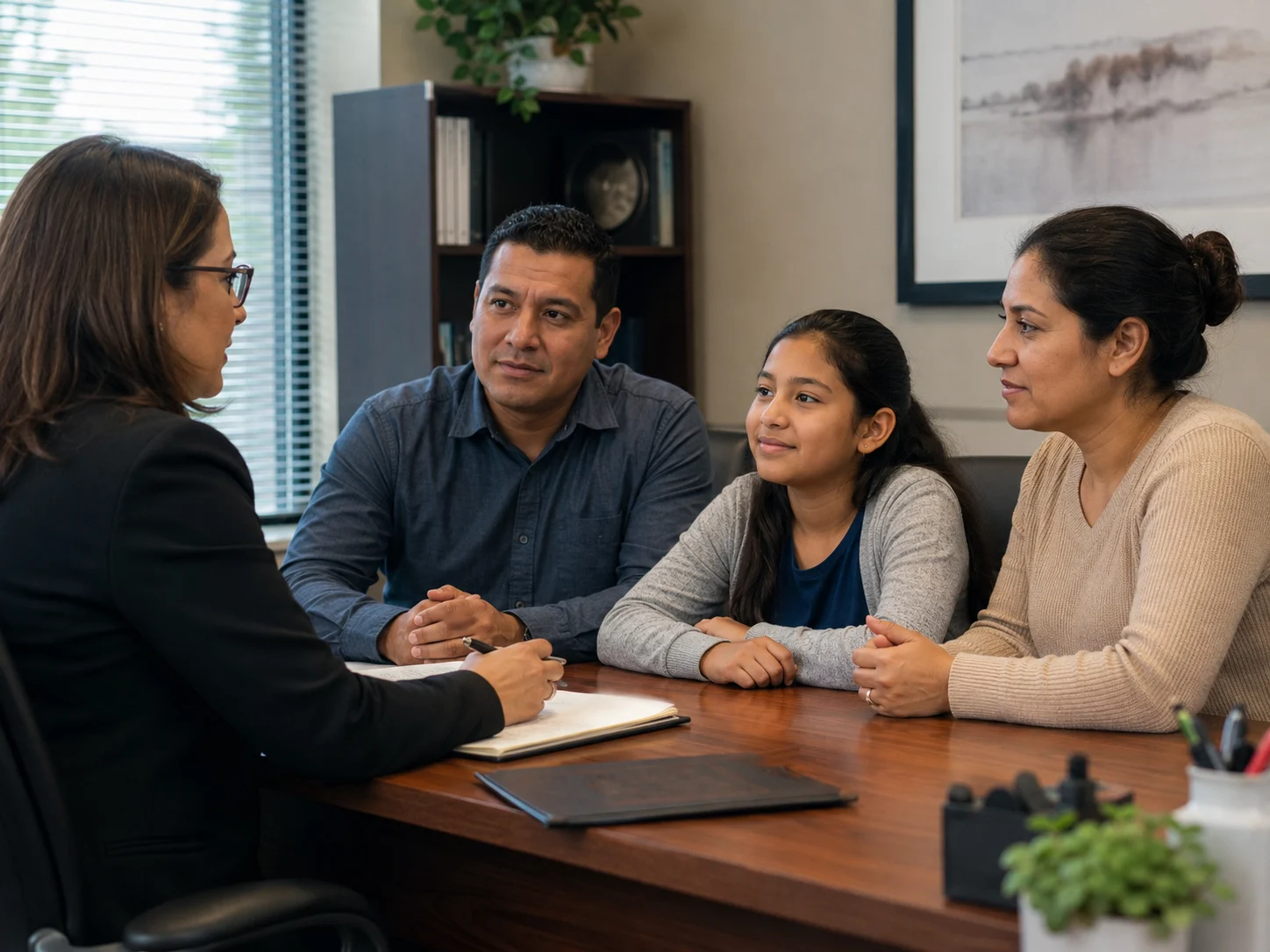Tax lawyer meets with a family seeking guidance in Cohoctah Township, MI
