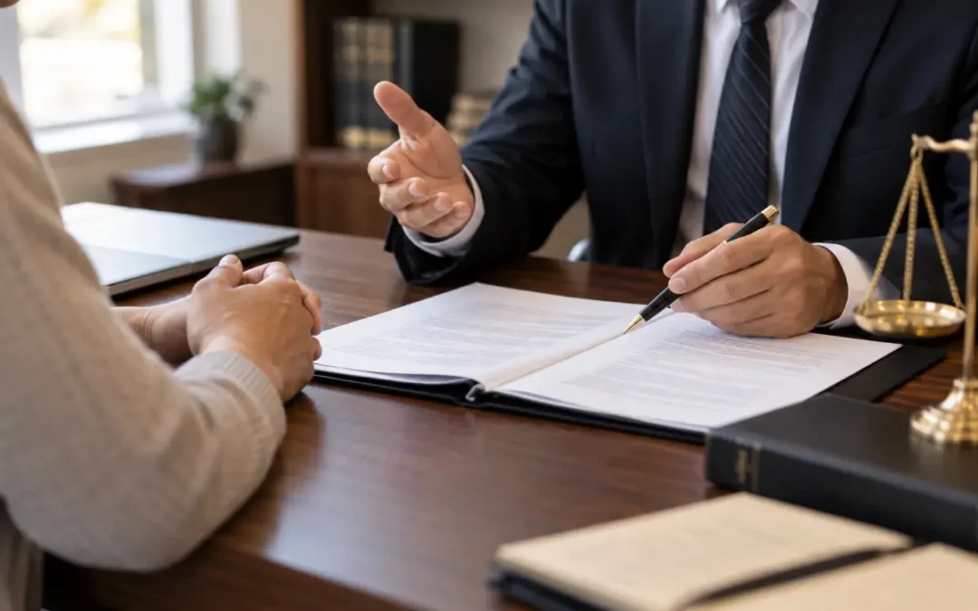 Michigan tax attorney reviewing an IRS criminal investigation file with a client