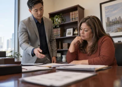 Tax lawyer discussing an Offer in Compromise with a client in Oceola Township, MI
