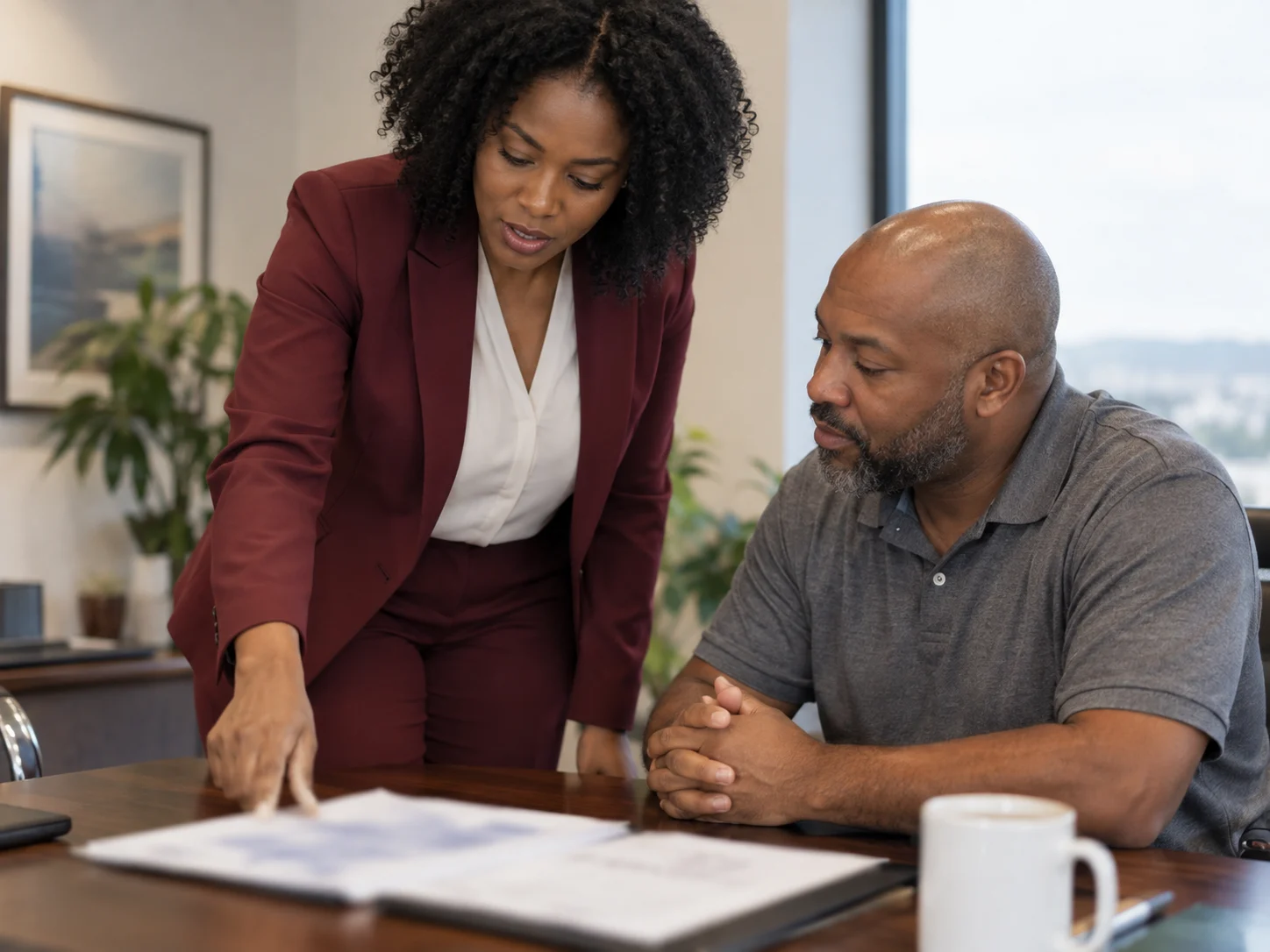 Tax lawyer explaining an Offer in Compromise to a business owner