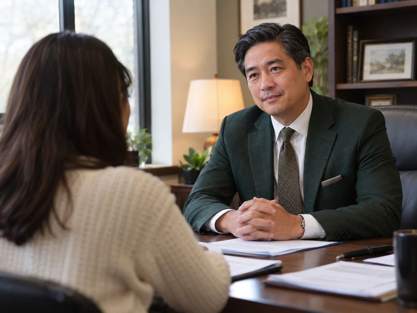 Tax attorney discussing an Offer in Compromise with a homeowner